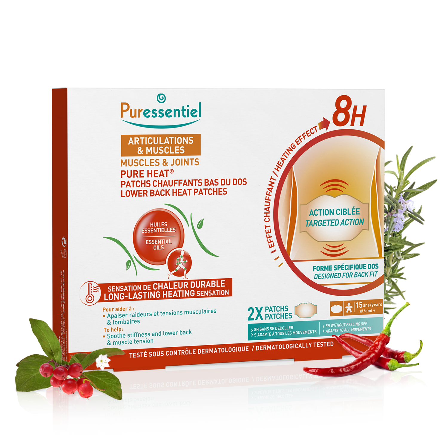 Patchs chauffants bas du dos Pure Heat® Articulations & Muscles