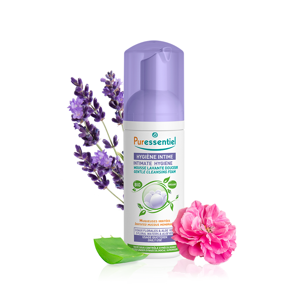 Mousse lavante hygiène intime puressentiel